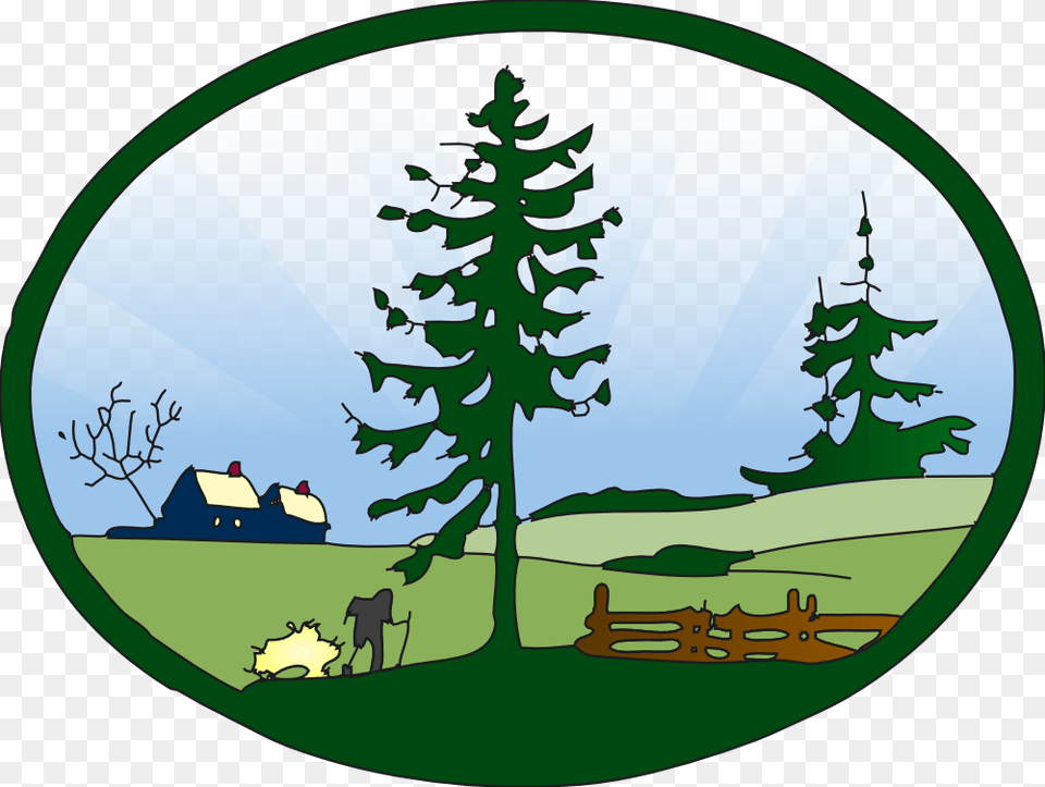 Country Grass Clipart Country Clipart, Fir, Plant, Tree, Pine Png Image
