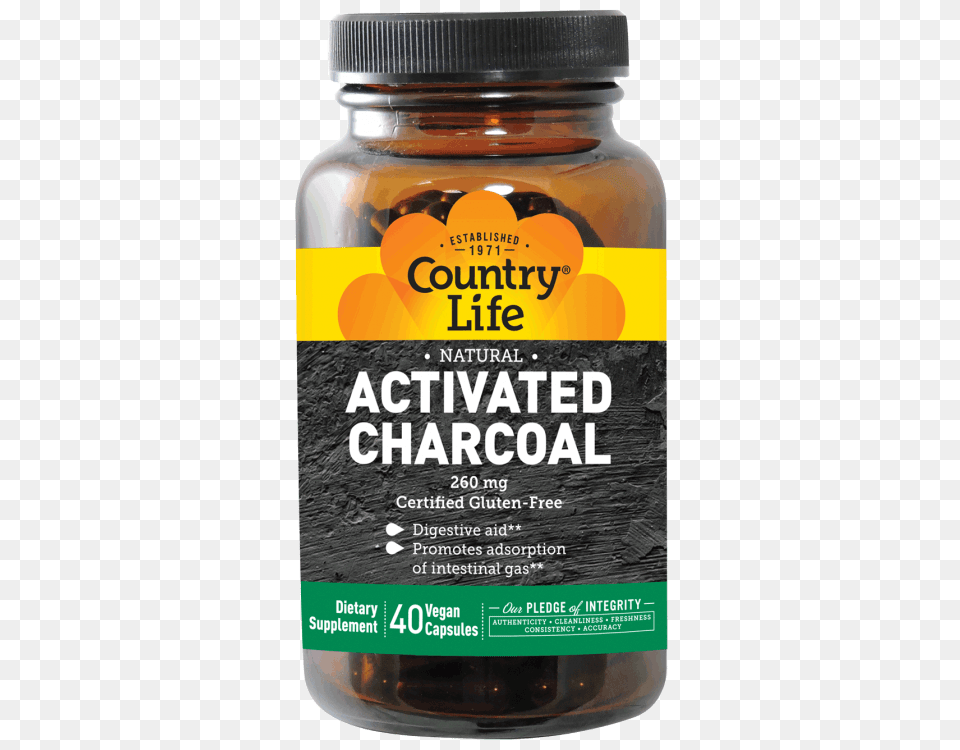 Country Life Natural Activated Charcoal, Bottle, Cosmetics, Perfume, Herbal Free Png