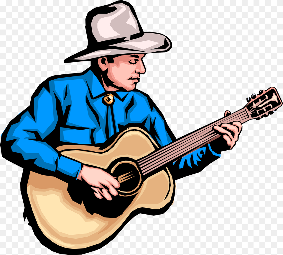 Country Music 3 Country Music Clipart, Clothing, Musical Instrument, Guitar, Hat Png Image
