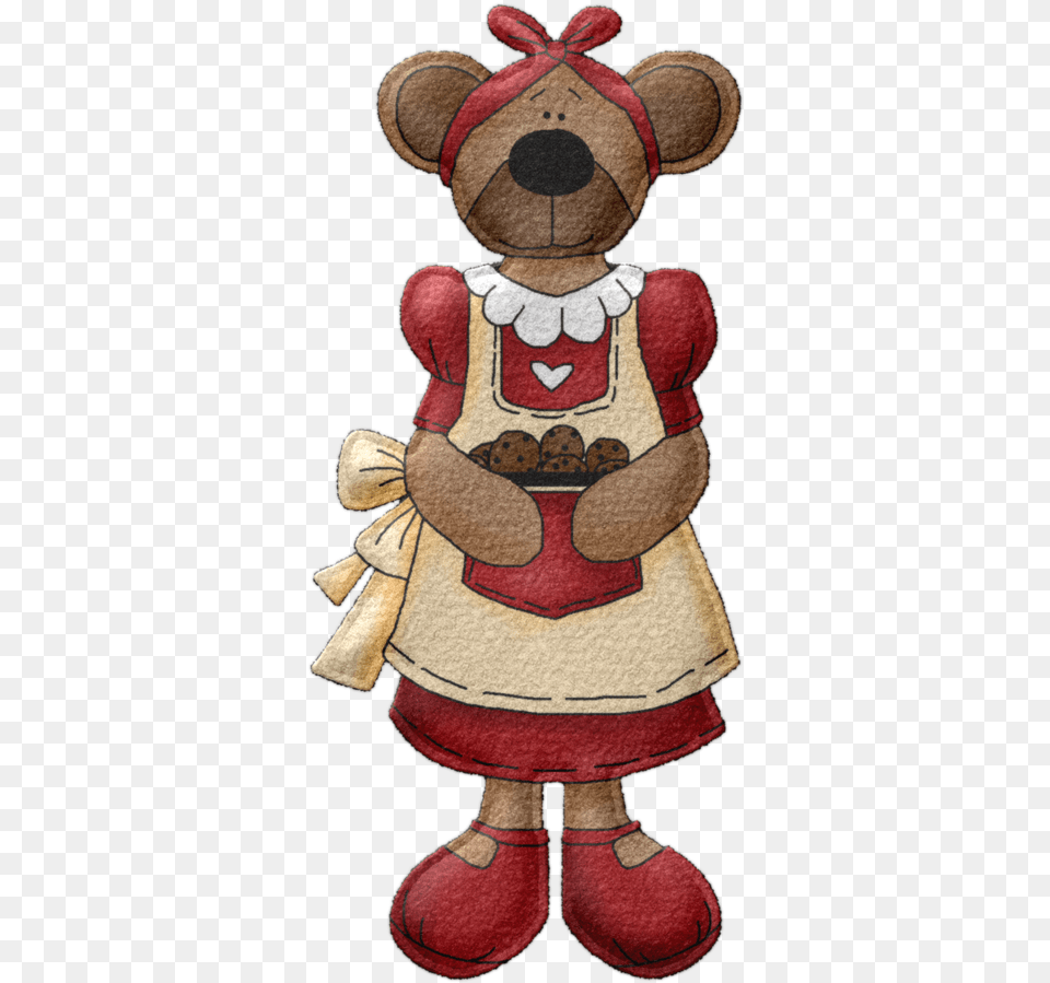 Country Teddy Bear Bear Clipart Kitchen Art Tole Bear, Baby, Person, Plush, Toy Png