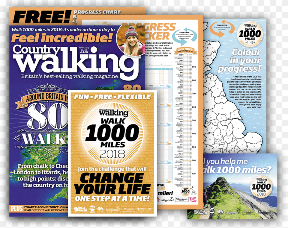 Country Walking Magazine, Advertisement, Poster, Person, Publication Png Image