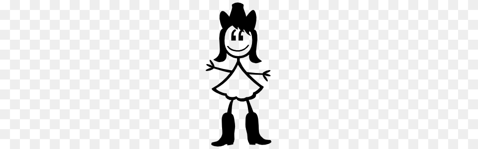 Country Western Small Girl Cowgirl Family Sticker, Stencil, Person, Face, Head Png