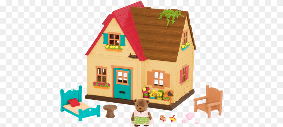 Countryside Cottage Li39l Woodzeez Healthnuggles Bear Family Set, Architecture, Building, Housing, House Free Transparent Png