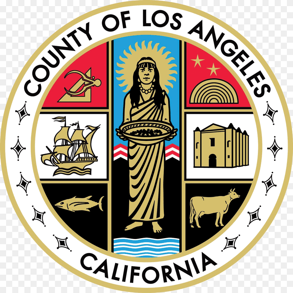 County Of Los Angeles Seal, Logo, Adult, Symbol, Person Png