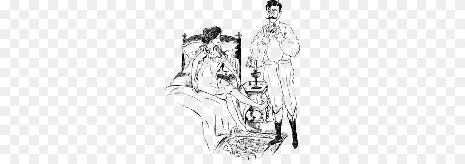 Couple Art, Drawing, Furniture Free Png