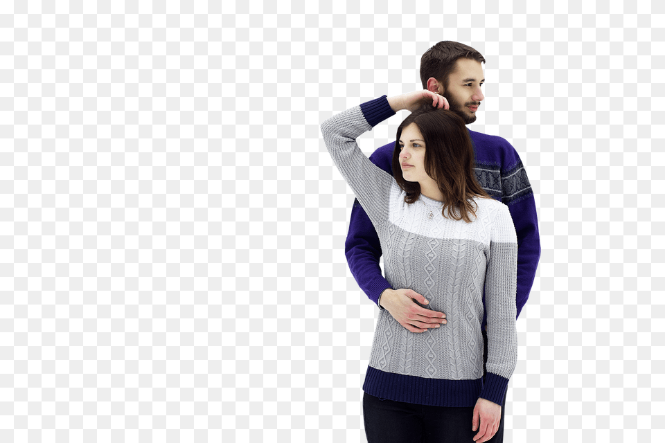 Couple Knitwear, Clothing, Sweater, Sleeve Free Png