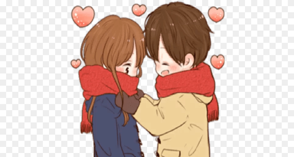 Couple Anime Sticker For Whatsapp Romantic Couple In Love Sticker, Baby, Person, Publication, Book Png Image