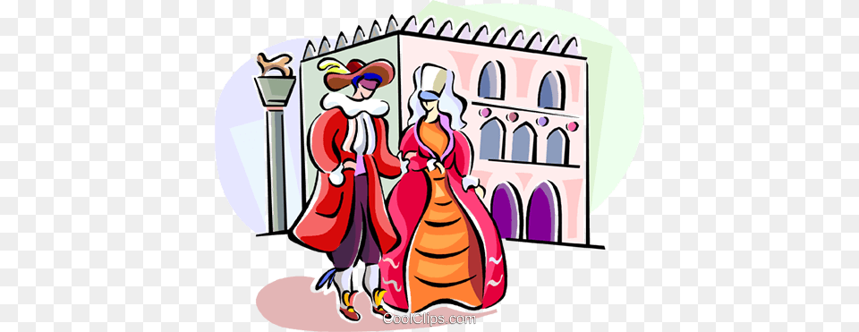 Couple Attending An Italian Festival Royalty Vector Clip Art, Book, Comics, Publication, Baby Png