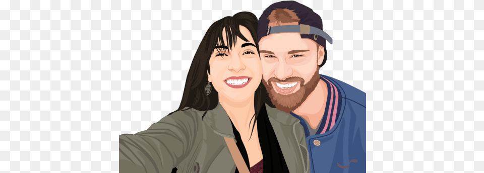 Couple Cartoon Turn Photo Into Cartoon, Smile, Person, Face, Happy Png