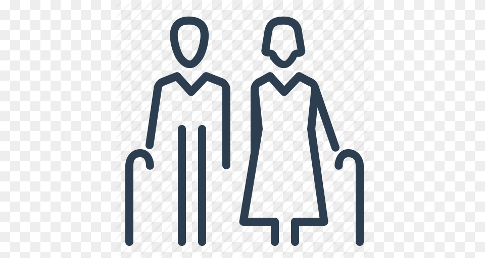 Couple Elderly Grandma Grandpa Grandparents Old Ages Stick Icon, Clothing, Coat, People, Person Free Transparent Png