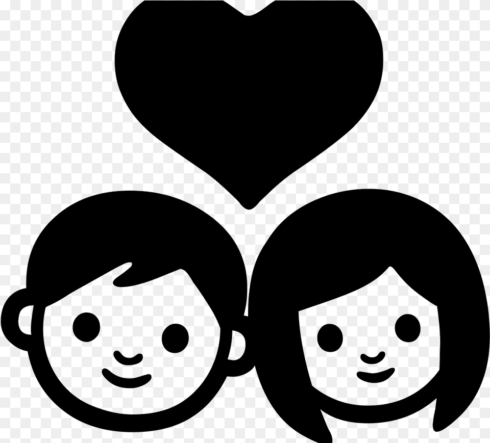 Couple Emoji, Gray Png