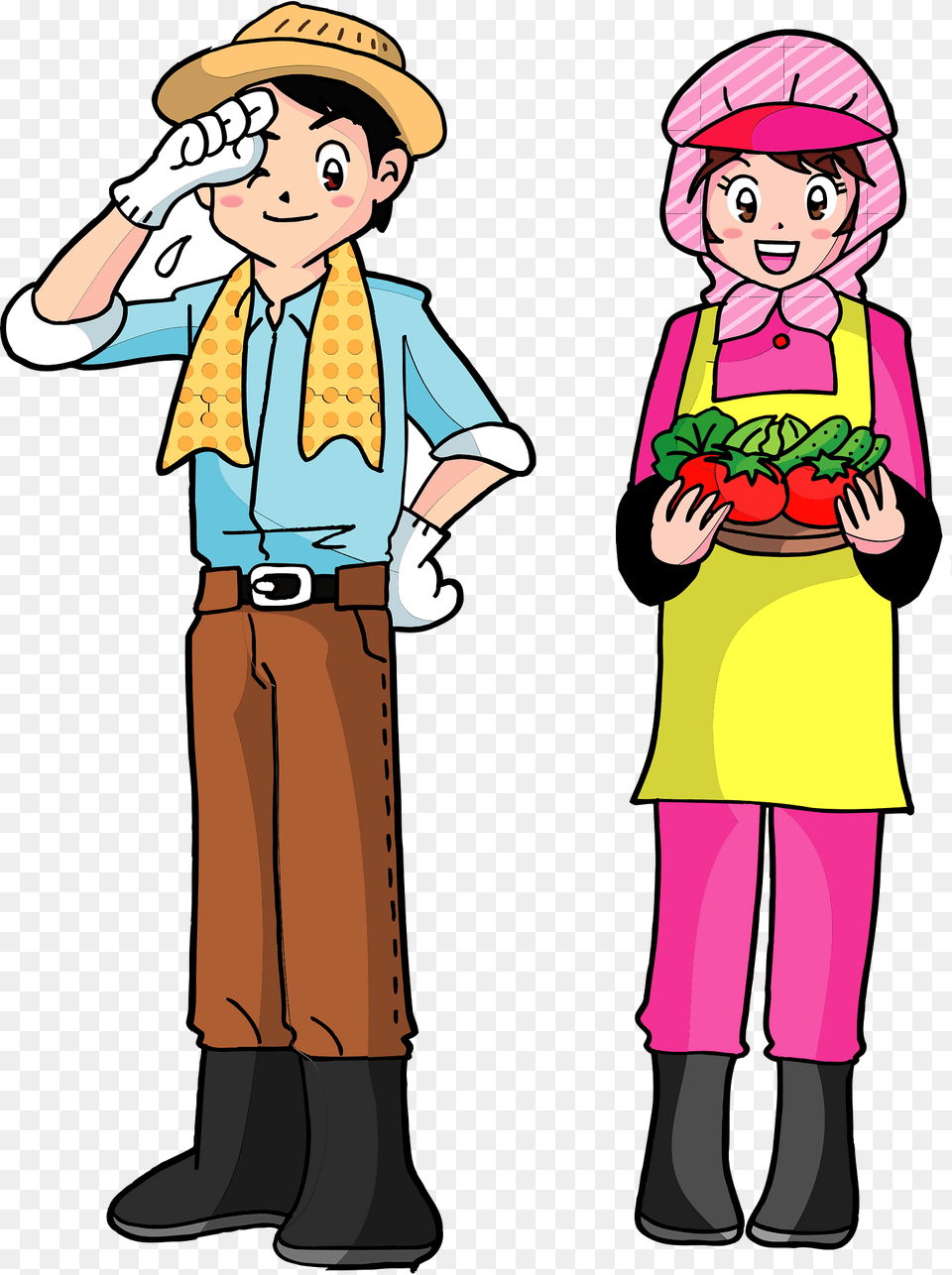 Couple Farmers Clipart, Book, Publication, Person, Girl Free Png