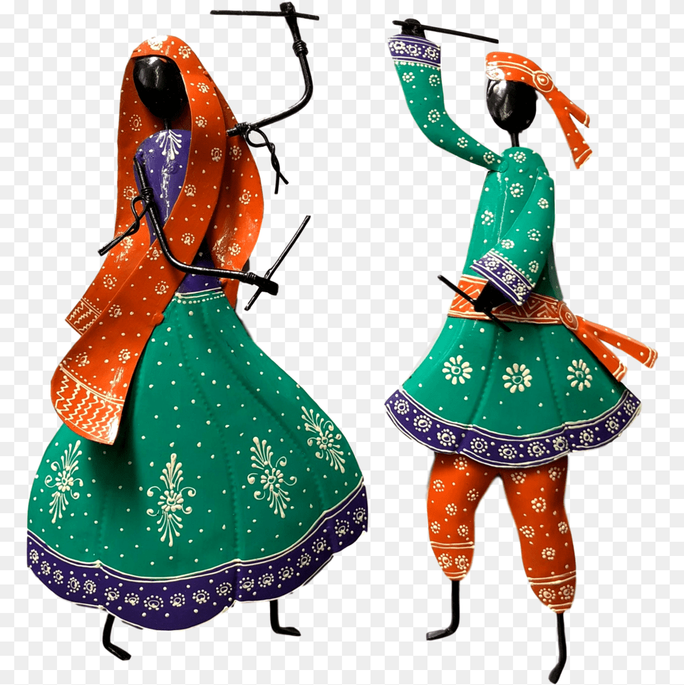 Couple Folk Dance Wall Hanging Green Multi Color Illustration, Person, Leisure Activities, Dancing, Pattern Png Image