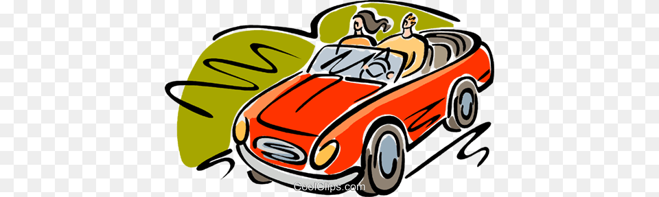 Couple Going For A Drive Royalty Vector Clip Art Illustration, Car, Person, Transportation, Vehicle Png