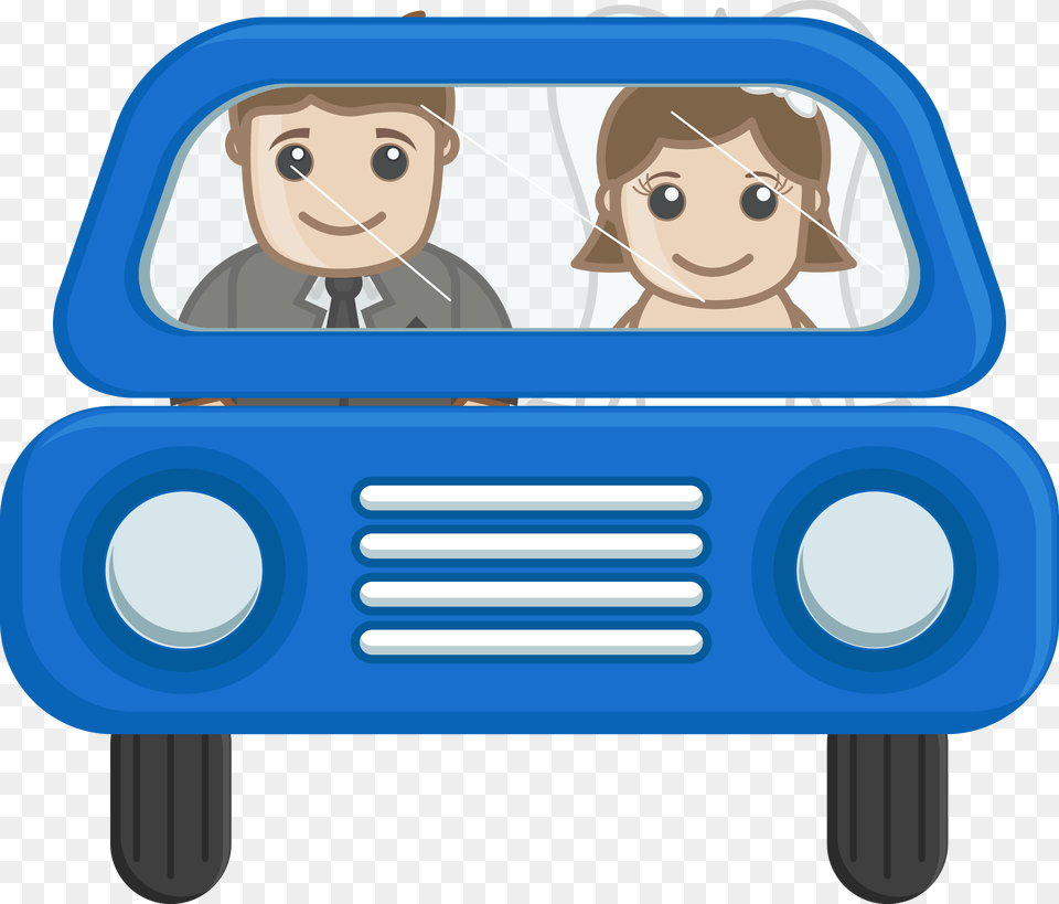 Couple Going In Car Cartoon Vector Clipart Couples In Car, Baby, Person, Face, Head Free Png Download