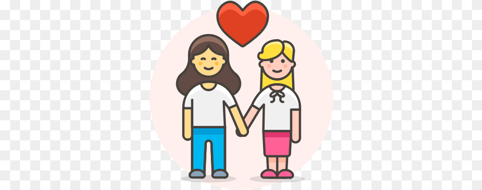 Couple Hands Hold Lesbian Love Icon Lesbian Couple Cartoon, Baby, Person, Face, Head Png Image