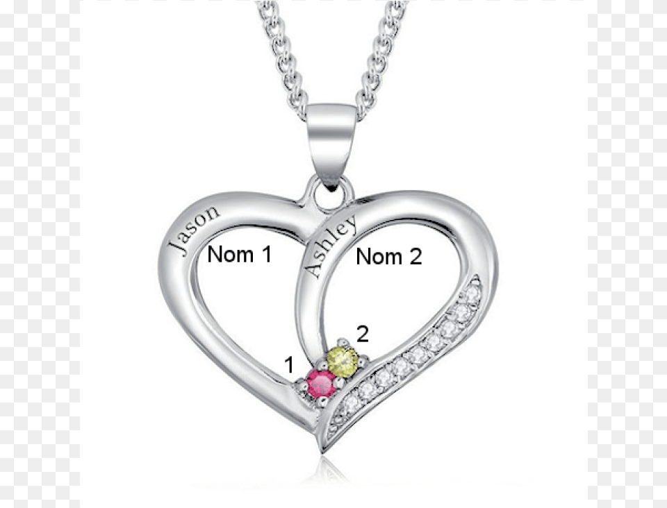 Couple Heart Necklace Personalized Birthstone Necklaces Amp Pendants Couple, Accessories, Pendant, Jewelry, Locket Png