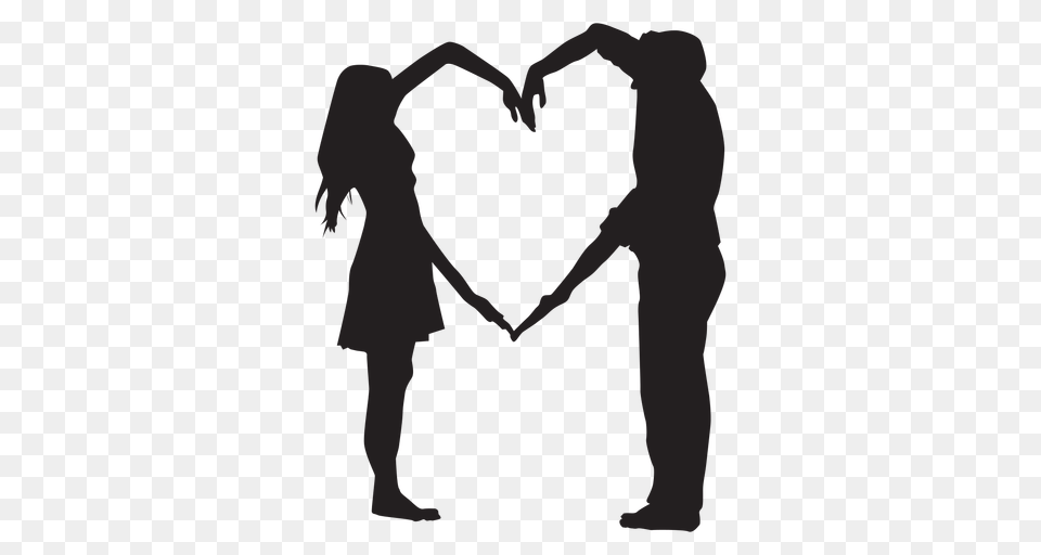 Couple Heart Shape Arms Silhouette, Body Part, Hand, Person, Clothing Png