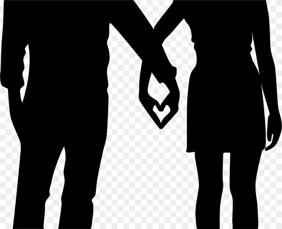 Couple Holding Hands Clipart, Gray Free Transparent Png