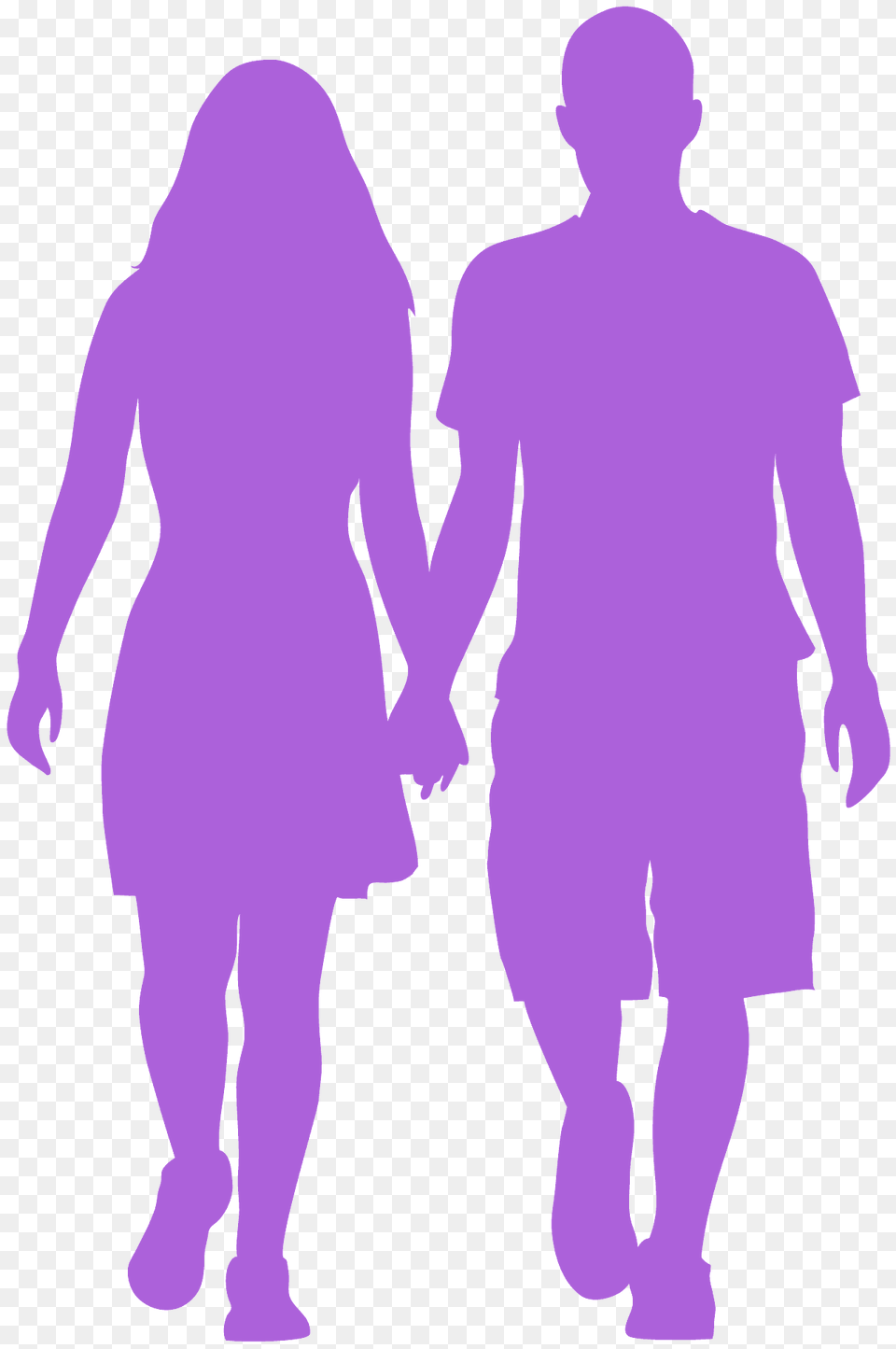 Couple Holding Hands Silhouette, Adult, Person, Man, Male Free Transparent Png