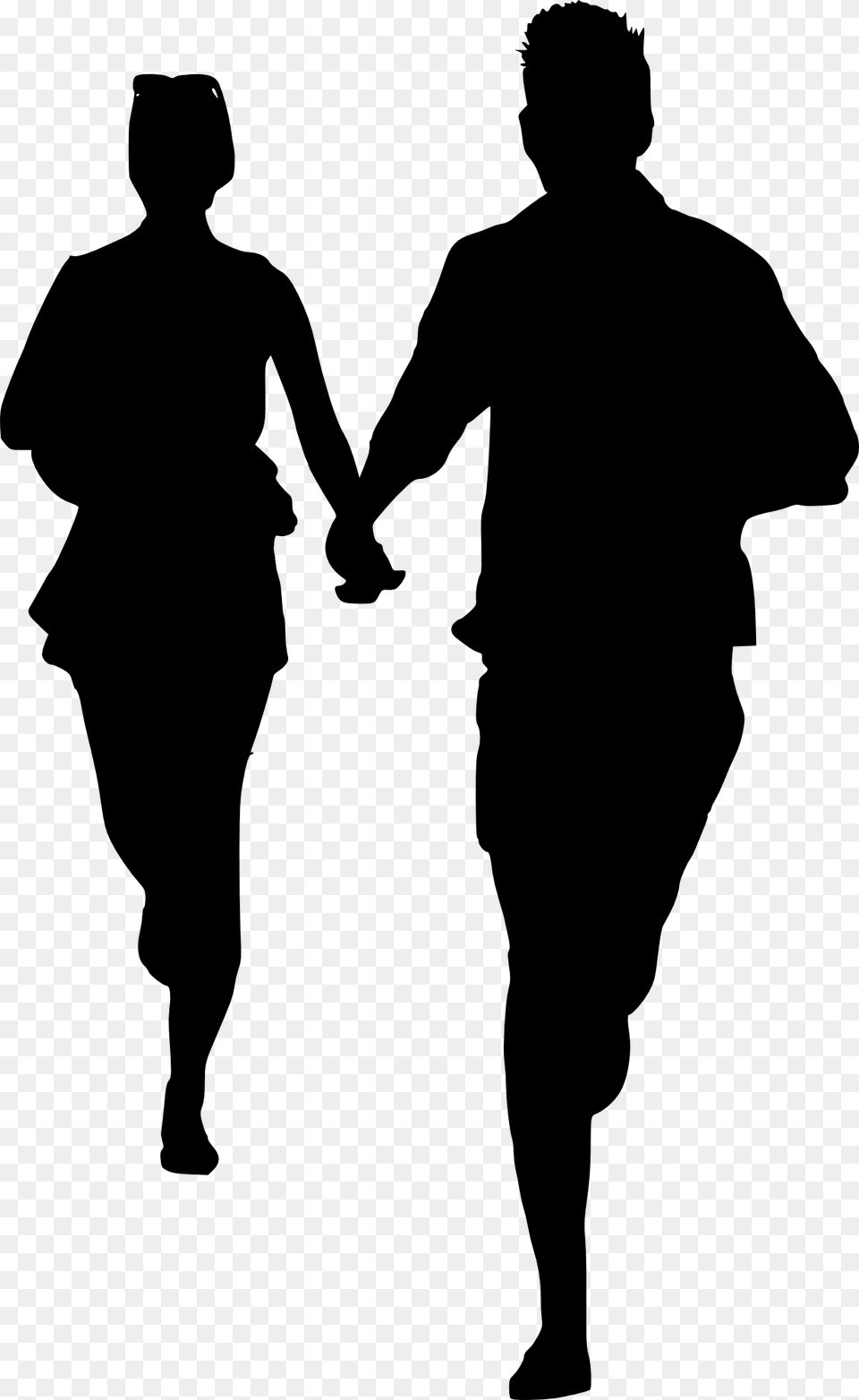 Couple Holding Hands Silhouette, Person, Man, Male, Adult Free Transparent Png