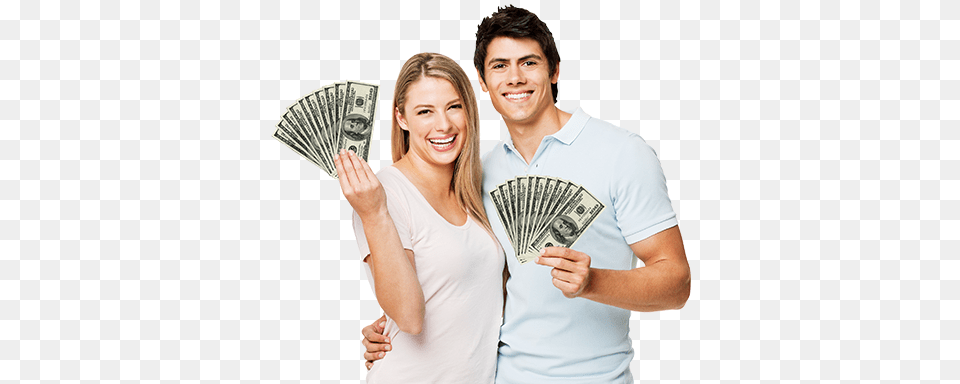 Couple Holding With Money, Adult, Female, Person, Woman Png