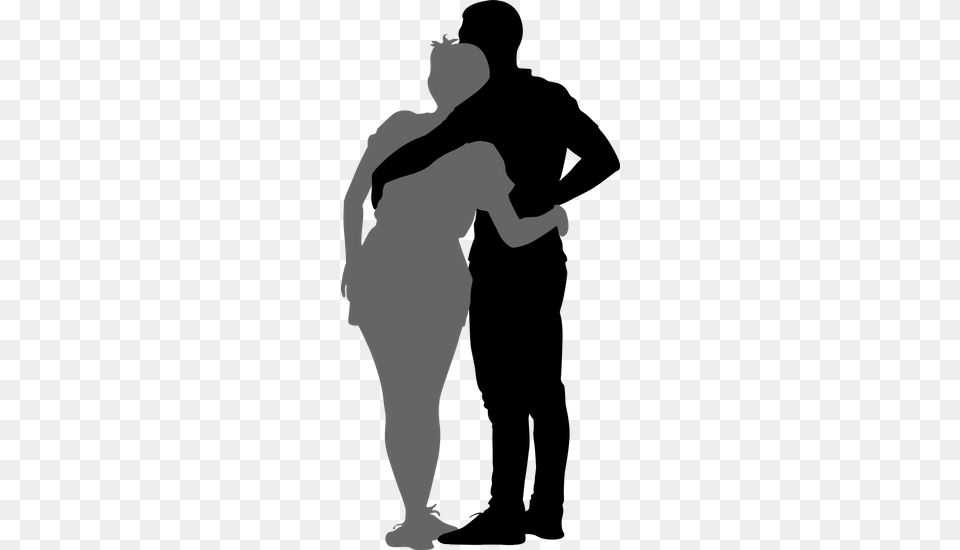 Couple Hugging Silhouette Mann Mit Frau Hand An Hand, Person, Dancing, Leisure Activities Free Png Download