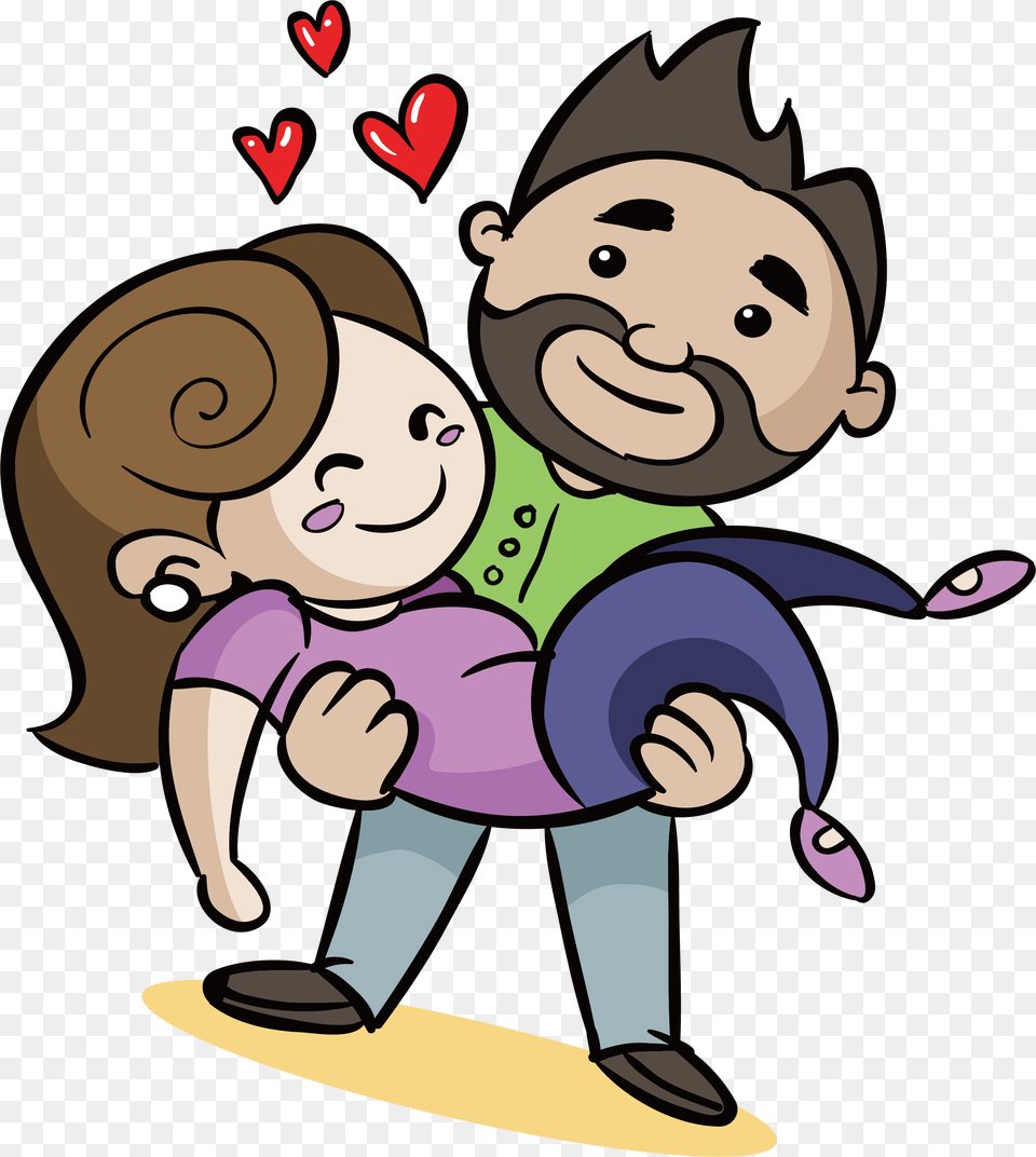 Couple Icon Sweet Princess Embrace Transprent Couple In Bed Cartoon, Pants, Clothing, Person, Head Free Png