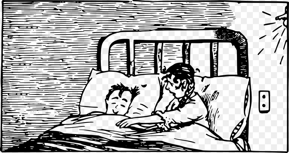 Couple In Bed Clip Arts Illustration, Gray Free Transparent Png