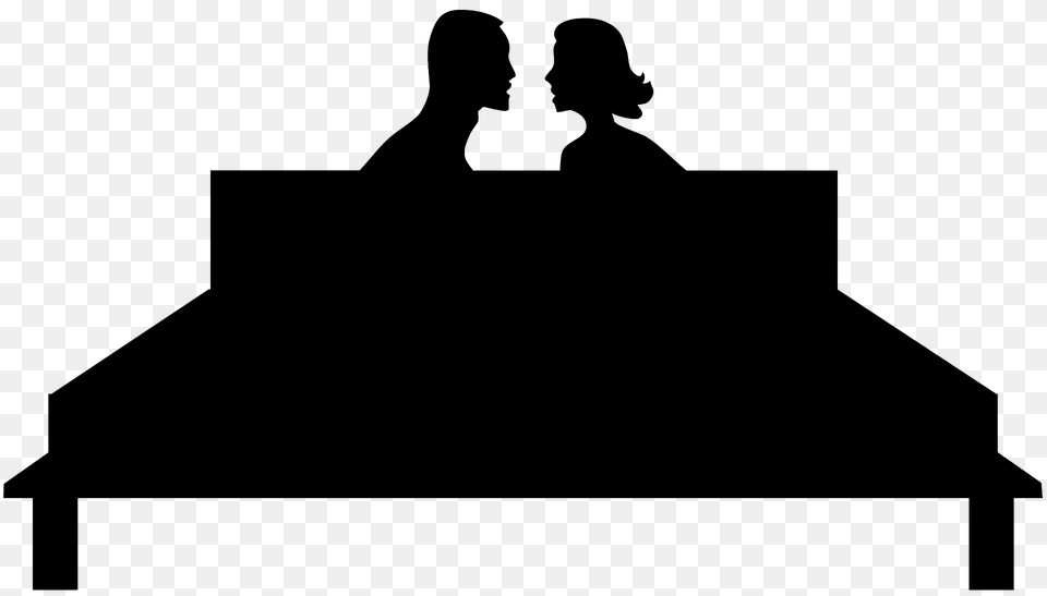 Couple In Bed Silhouette, Adult, Female, Person, Woman Free Transparent Png