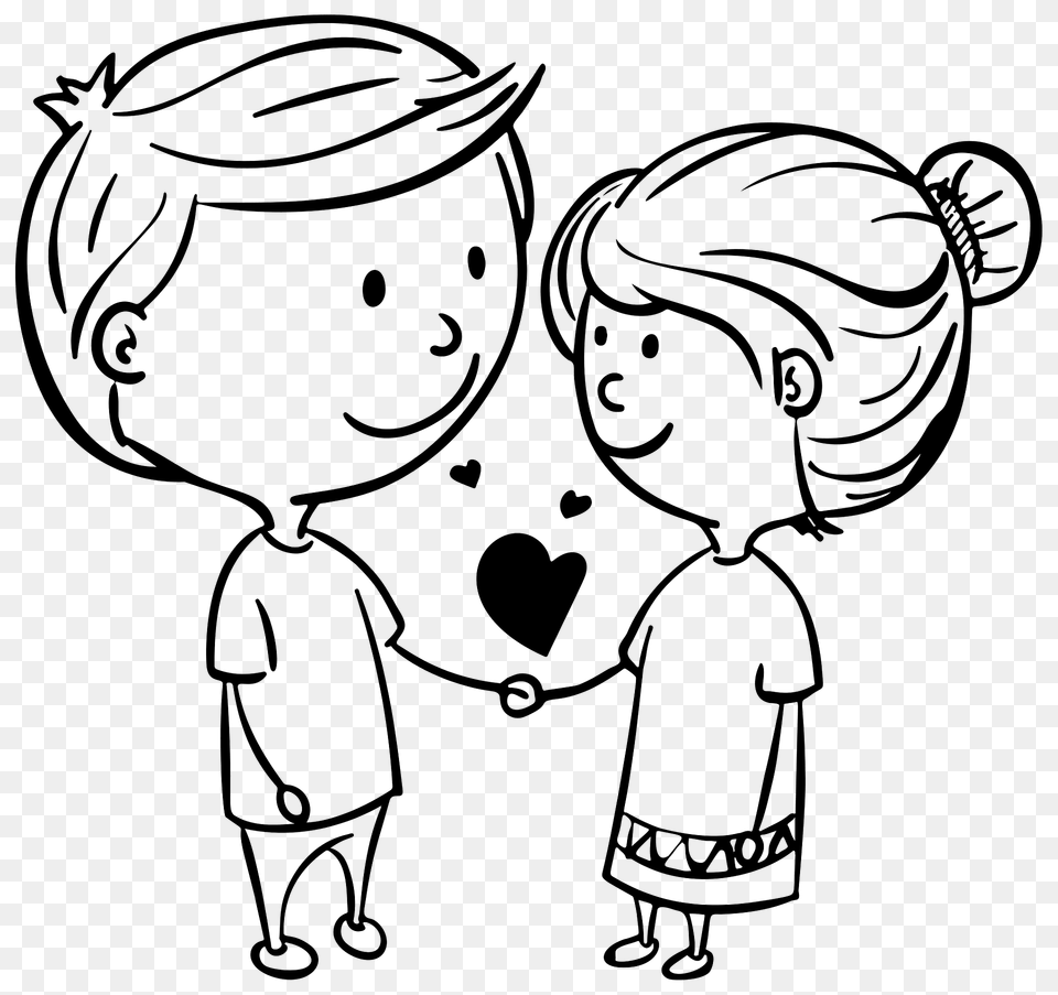 Couple In Love Black And White Clipart, Baby, Person, Art, Drawing Free Png Download