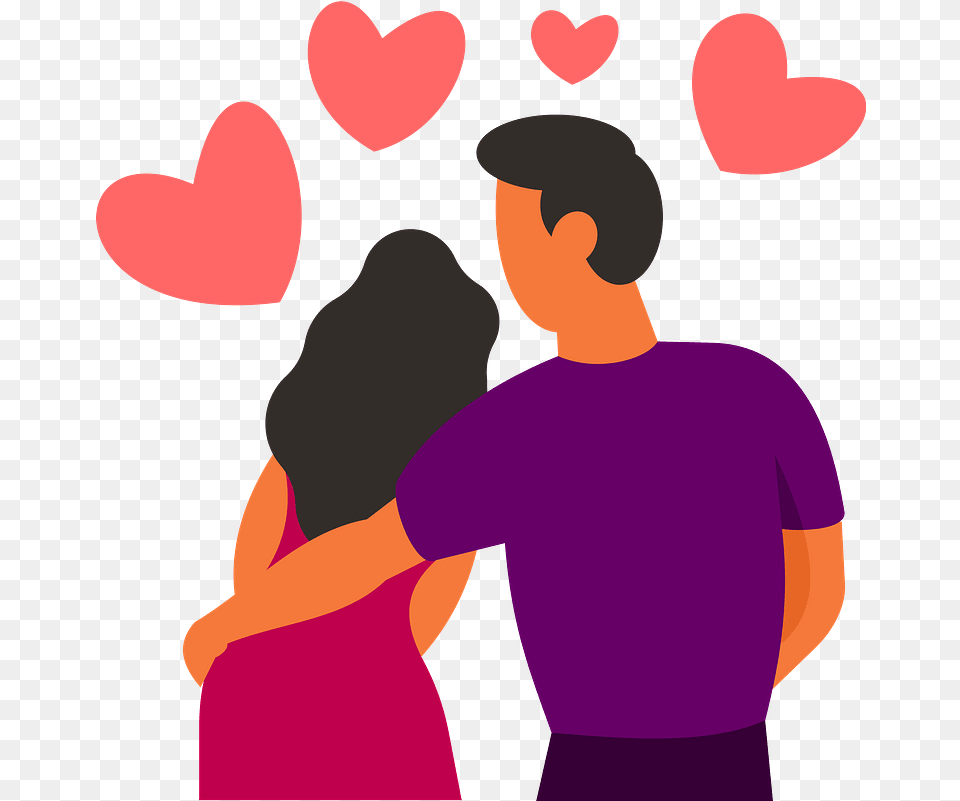 Couple In Love Clipart Download Love Clipart, Person, Heart, Purple, Head Free Png