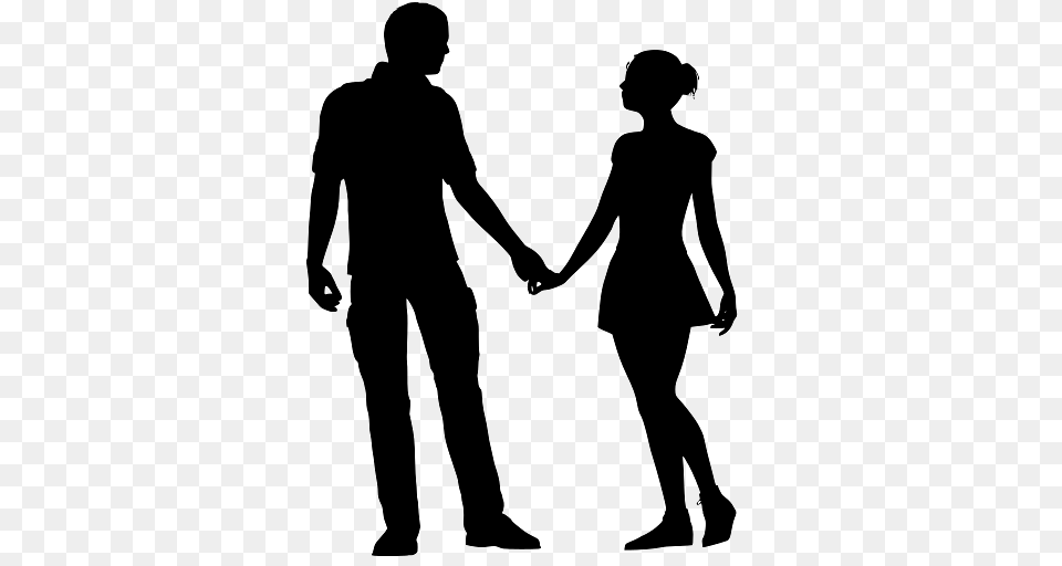 Couple In Love Holding Hands, Silhouette, Body Part, Person, Hand Free Png