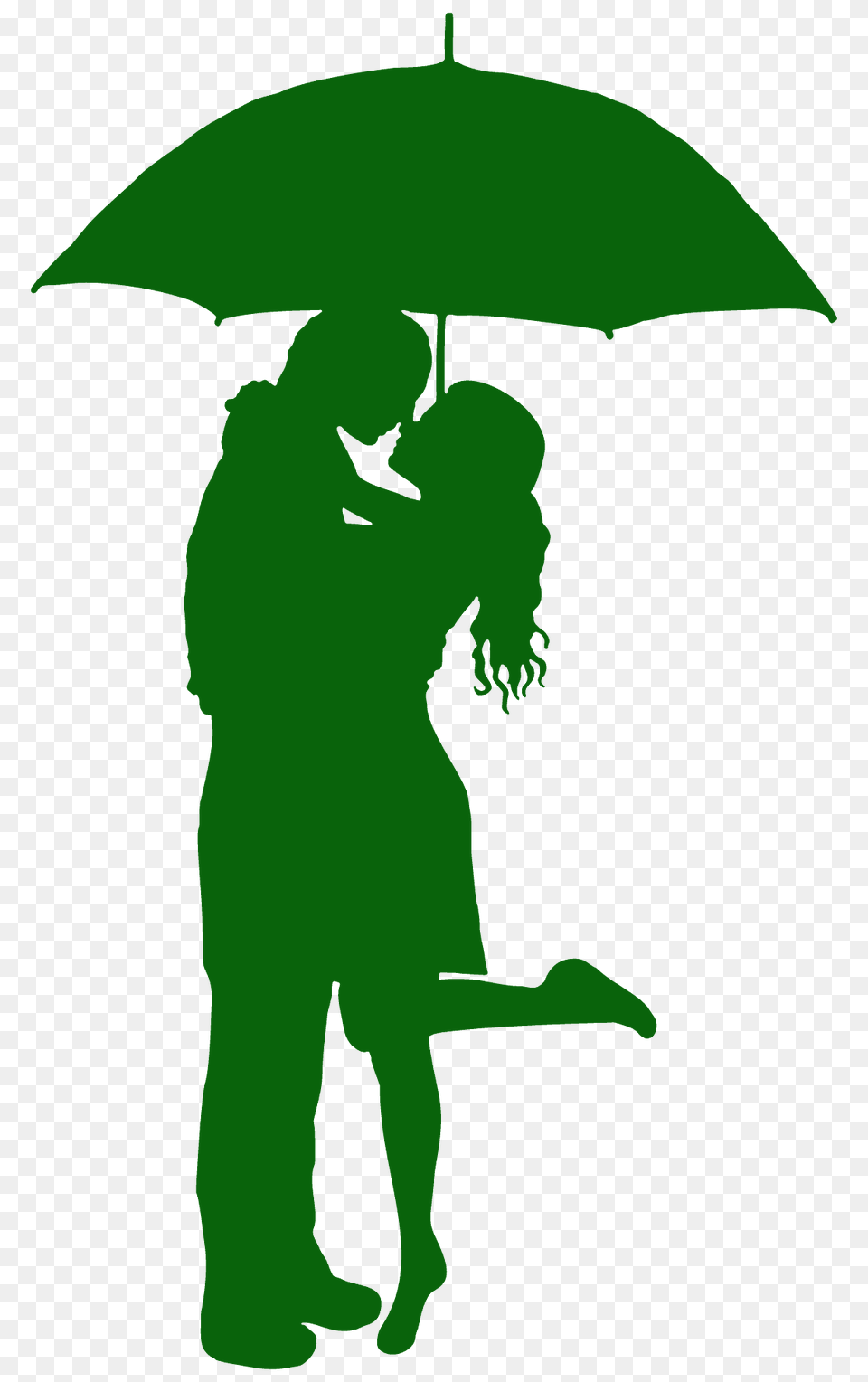 Couple In Love Under Umbrella Silhouette, Person, Kissing, Romantic, Hugging Free Png