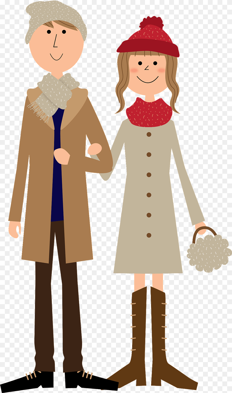 Couple Is Dressed For Winter Clipart, Clothing, Long Sleeve, Coat, Sleeve Free Png Download