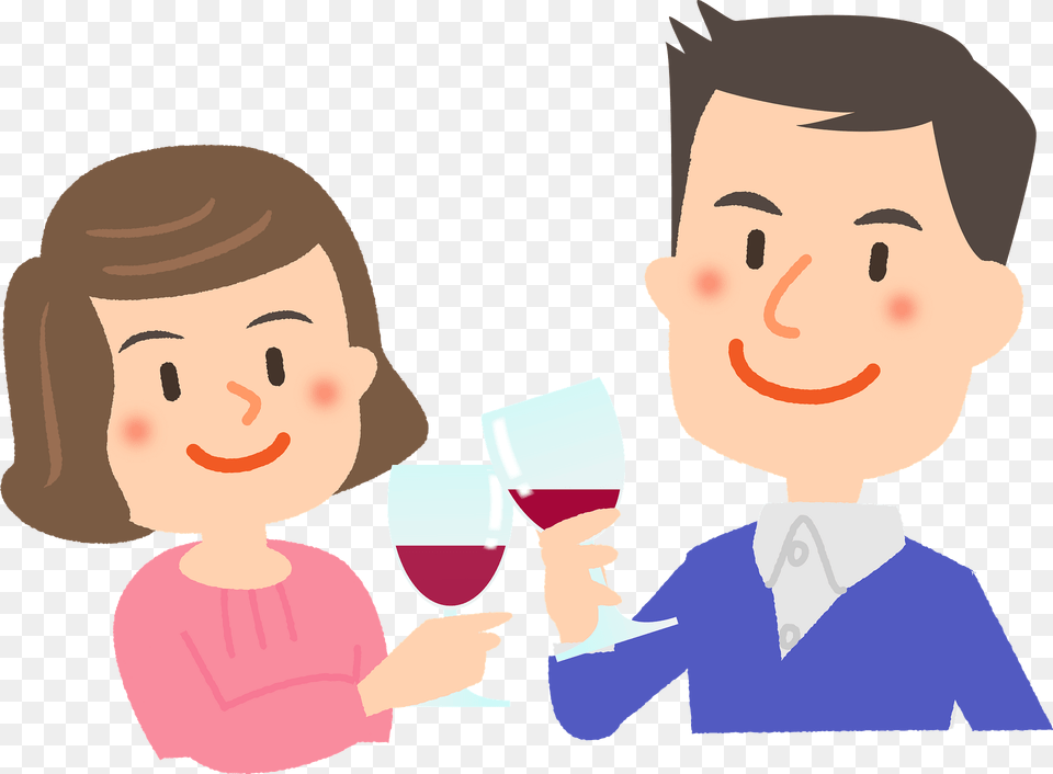Couple Is Drinking Wine Clipart, Baby, Glass, Person, Head Free Png