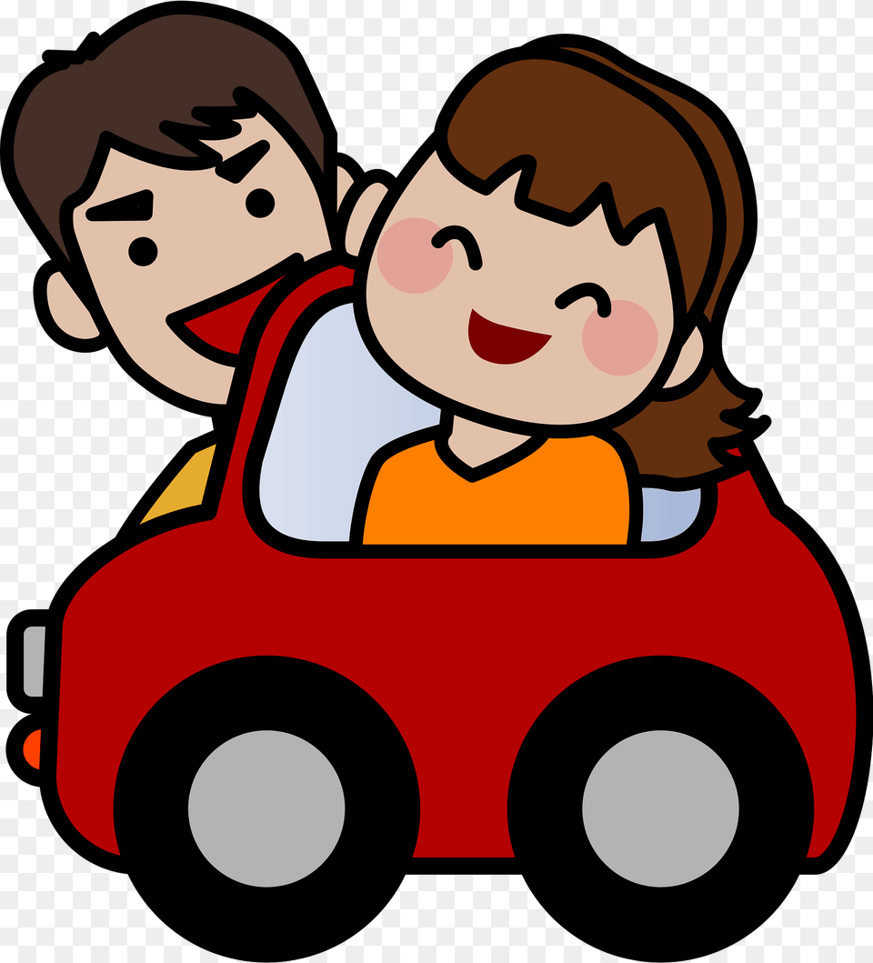 Couple Is Driving A Car Clipart, Face, Head, Person, Device Png