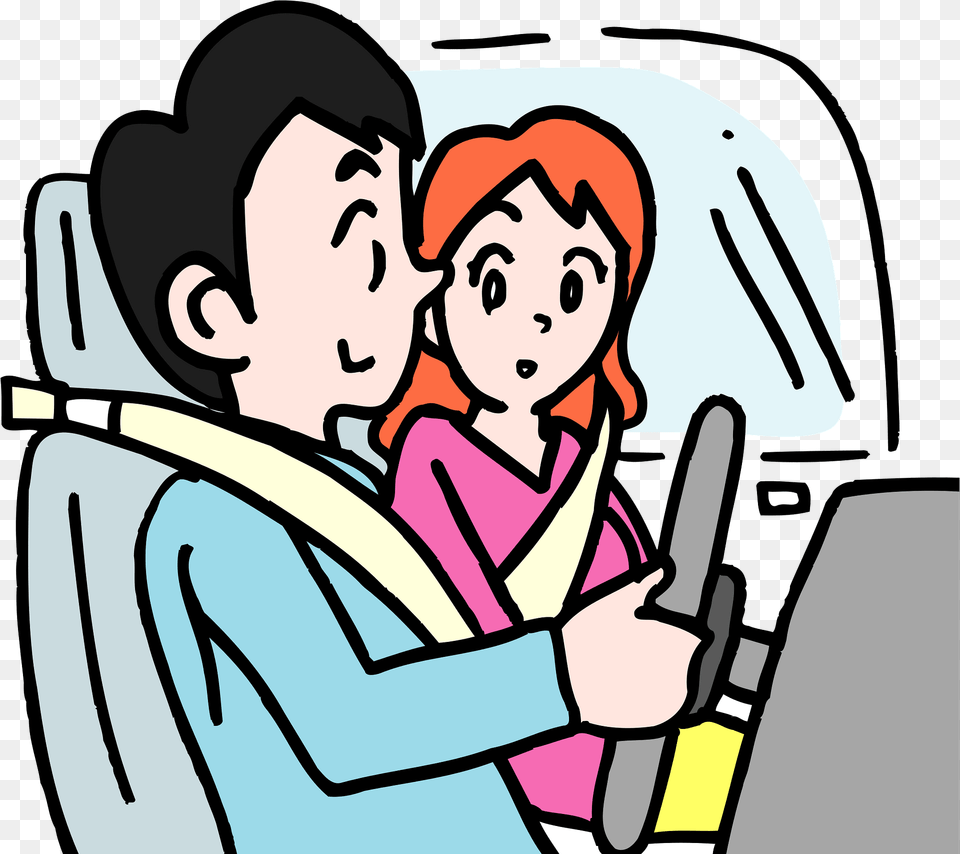 Couple Is Driving A Car Clipart, Accessories, Belt, Face, Head Png
