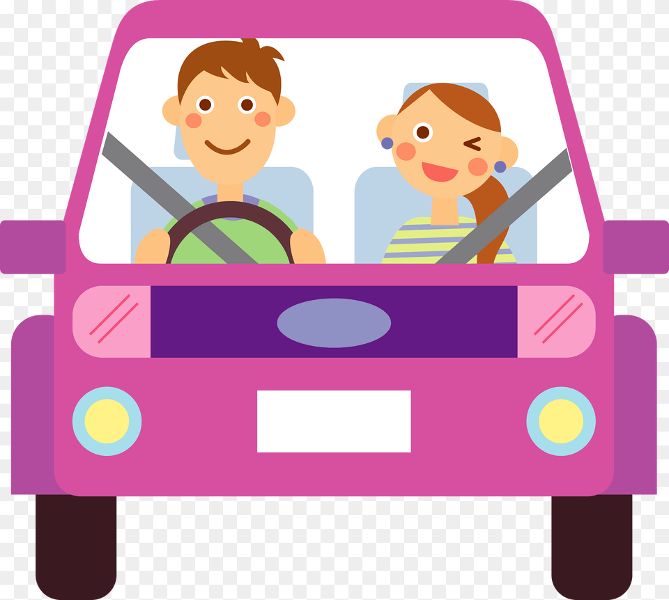 Couple Is Driving A Car On A Date Clipart, Baby, Person, Face, Head Free Transparent Png