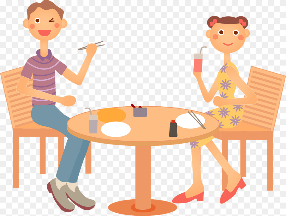 Couple Is Eating, Table, Furniture, Dining Table, Room Free Transparent Png