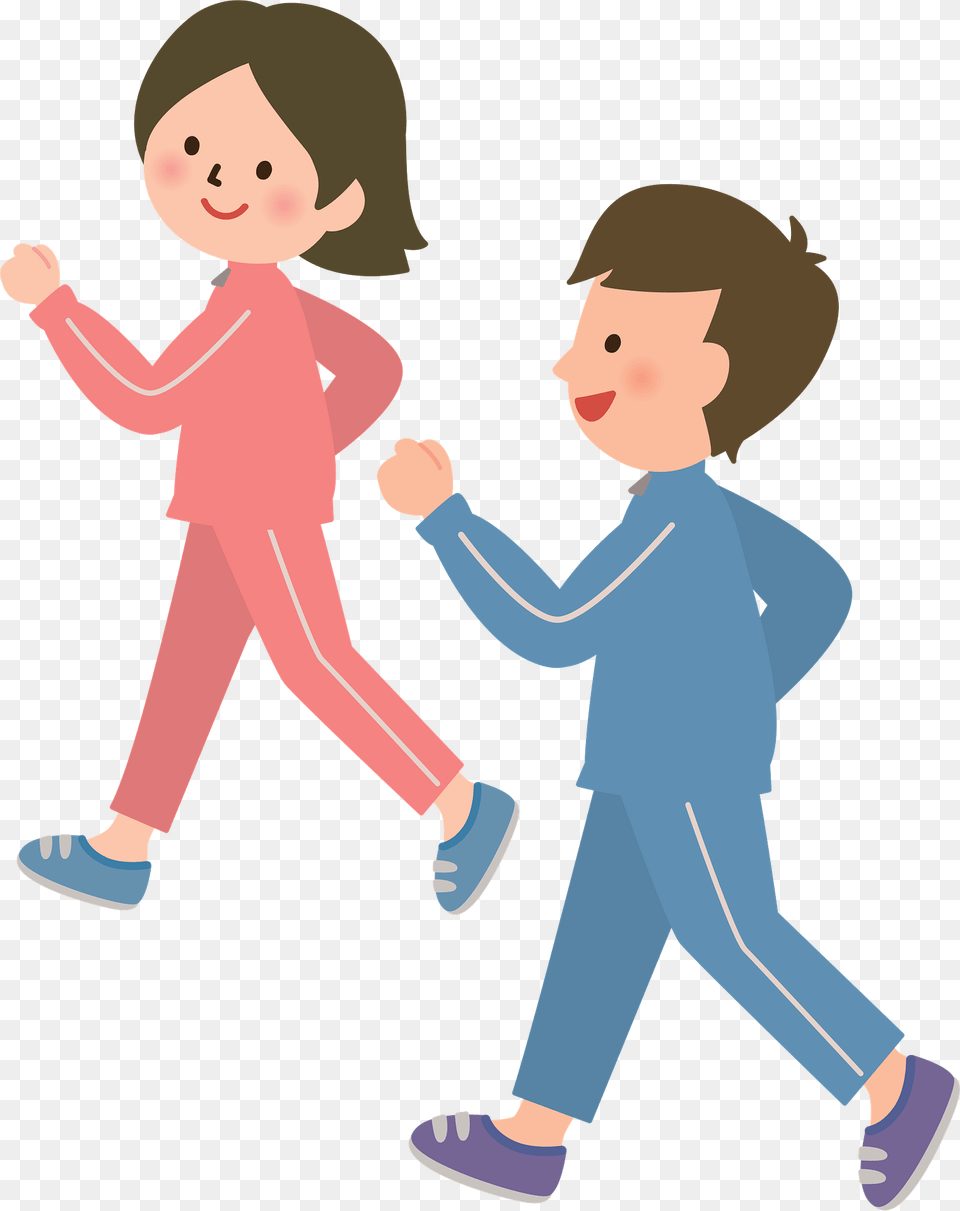 Couple Is Walking For Exercise Clipart, Person, Boy, Child, Male Png Image