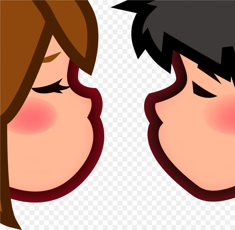 Couple Kiss Emoji Couple Kiss Emoji, Head, Person, Face, Accessories Free Png Download