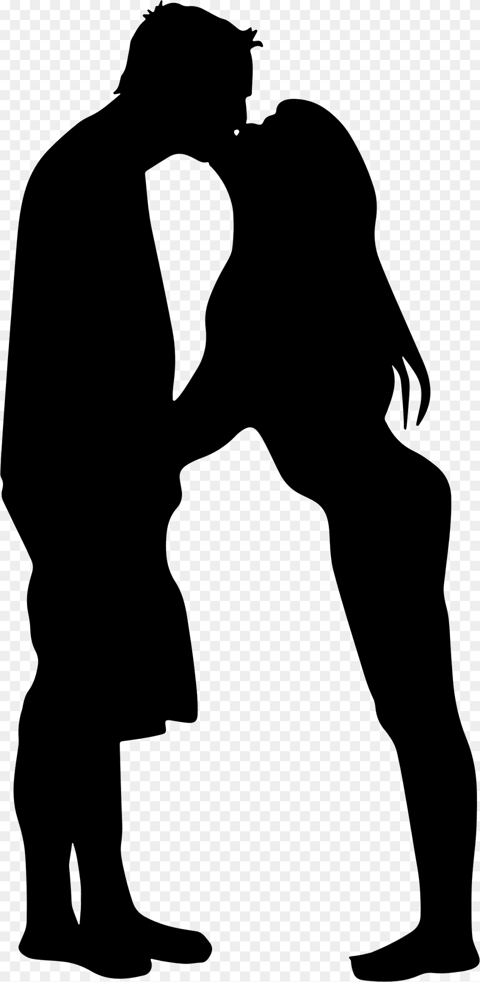 Couple Kissing Silhouette Icons Gif Good Night Kiss, Gray Free Transparent Png