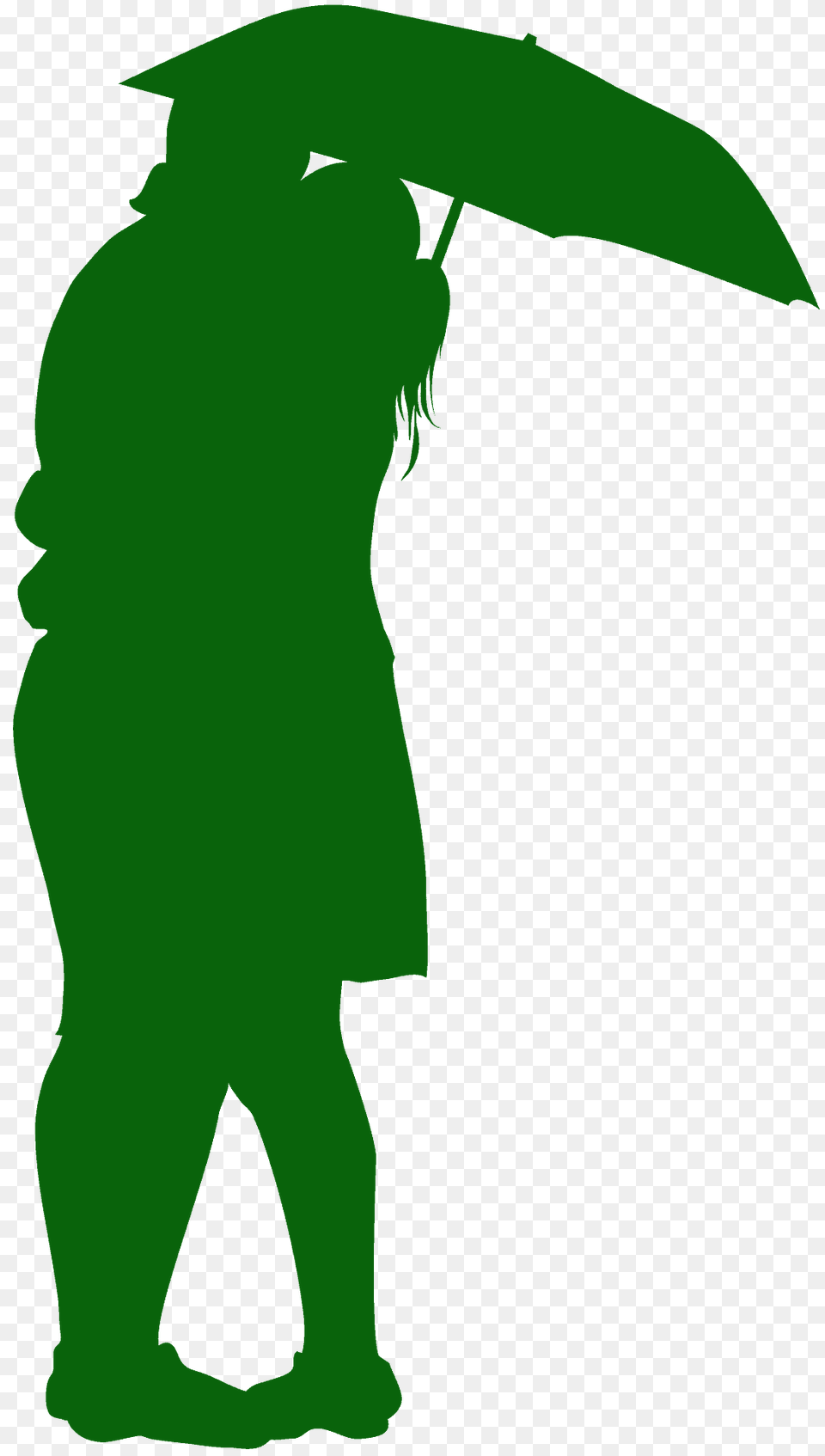 Couple Kissing Under Umbrella Silhouette, People, Person, Green, Animal Png