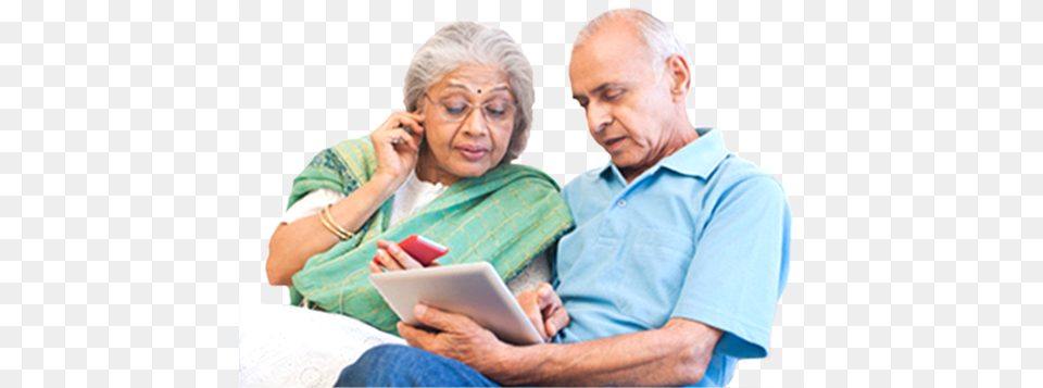 Couple Looking For Help With Tax Indian Elderly People Hd, Woman, Adult, Reading, Female Png