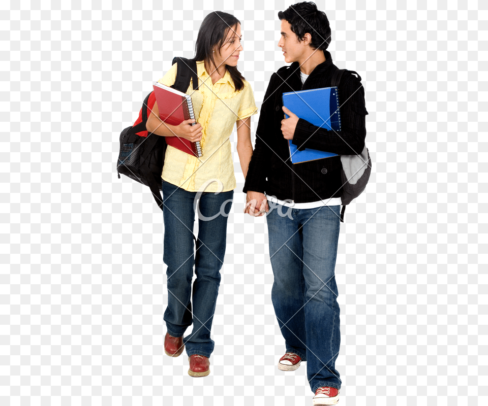 Couple Of Students Wal People Walking White Background, Adult, Person, Man, Male Free Png Download