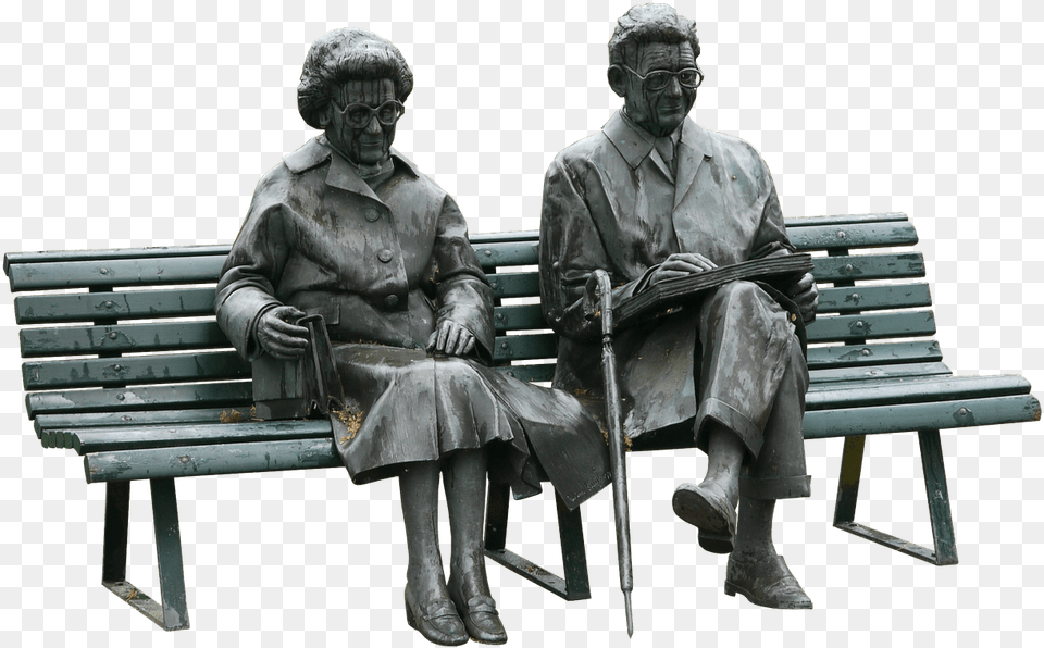 Couple Old People Sitting Old Folks Are Worth A Fortune, Bench, Furniture, Adult, Male Free Transparent Png