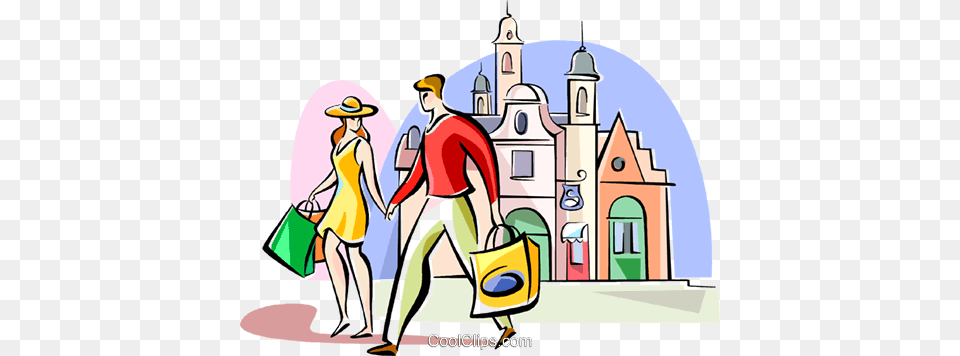 Couple Shopping In London Royalty Vector Clip Art, Person, Cleaning, Bulldozer, Machine Free Png