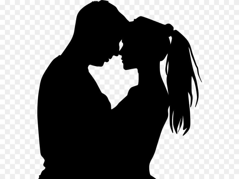 Couple Silhouette, Gray Png Image