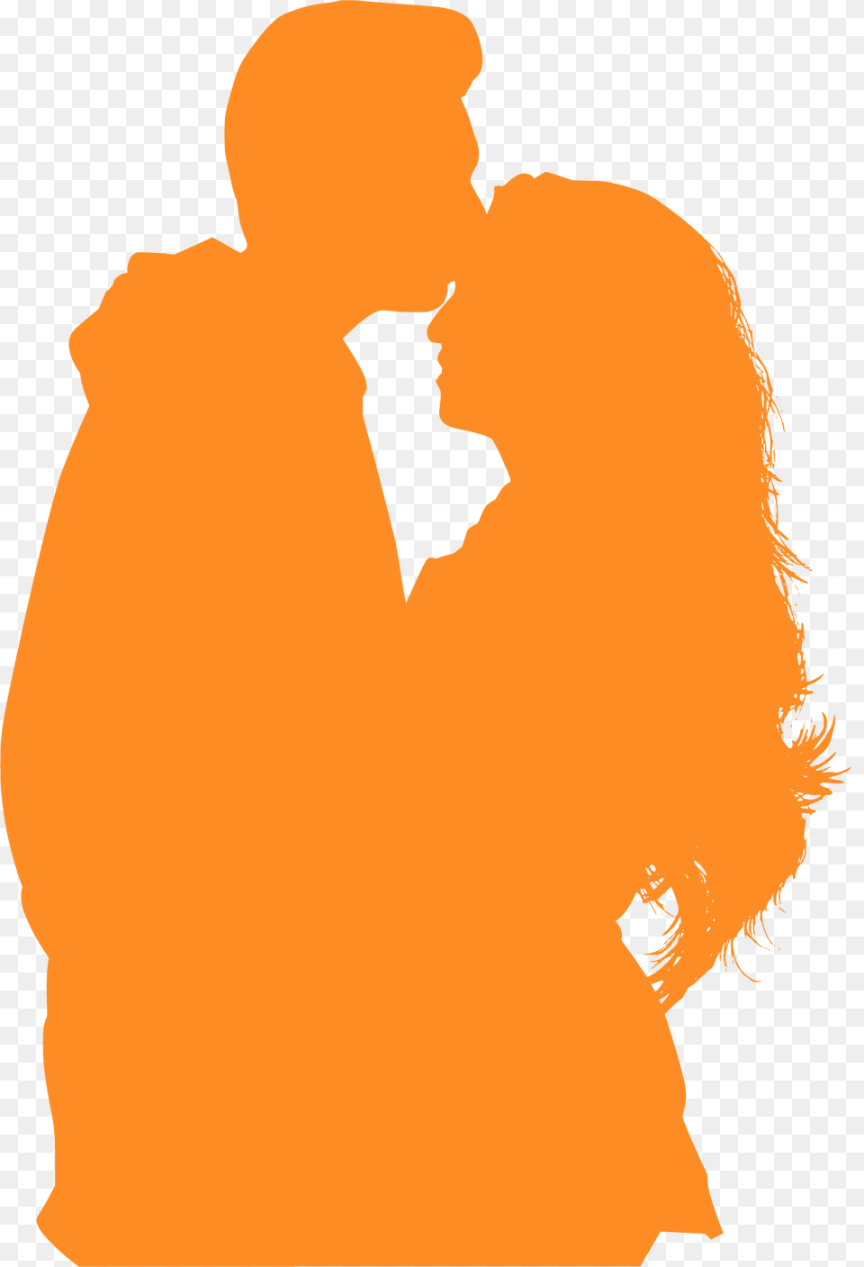 Couple Silhouette, Romantic, Person, Kissing, Adult Png